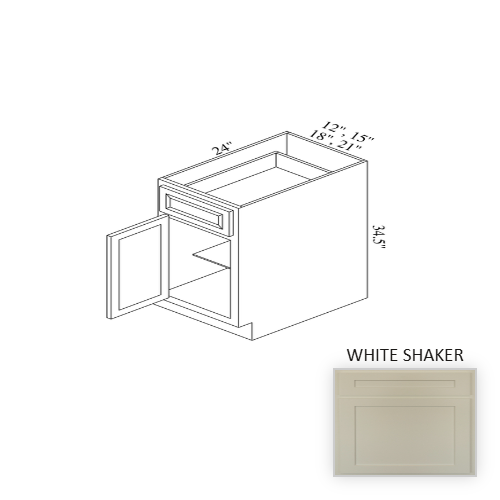 B15 Wood White Shaker Base Cabinet White Shaker 1
