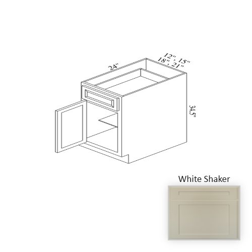 B15 Wood White Shaker Base Cabinet White Shaker 1