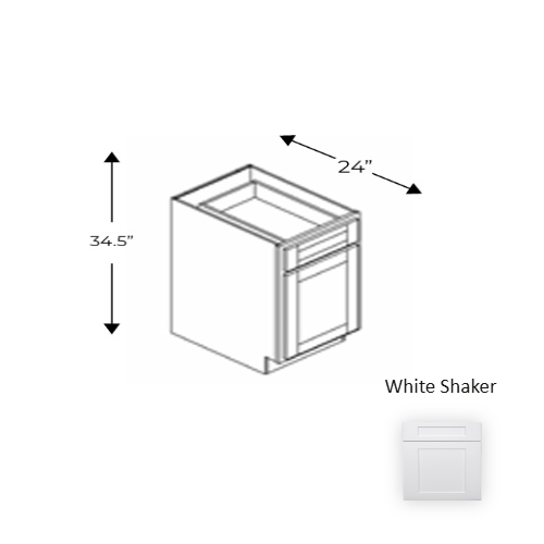 Framed Shaker Premium Wood White Shaker Base Cabinet Natural clear coat 1