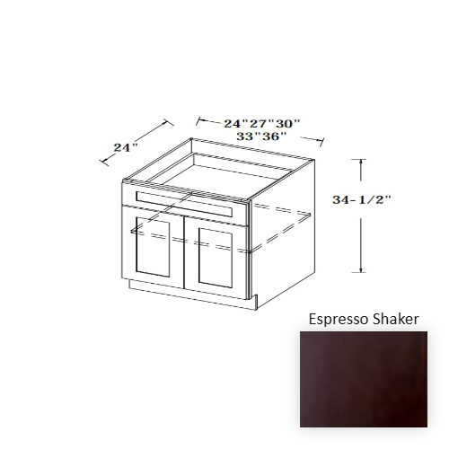 Sterfic SKU - VSB3621DR-ON. Oak. 36" x 34.5" Bathroom Vanity