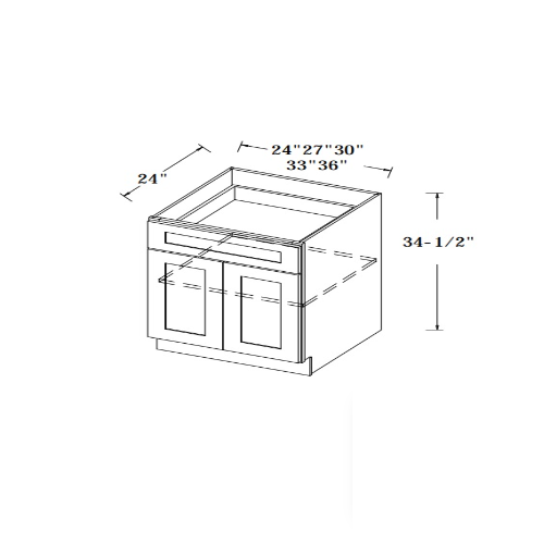 Sterfic SKU - VSB3621DR-ON. Oak. 36" x 34.5" Bathroom Vanity