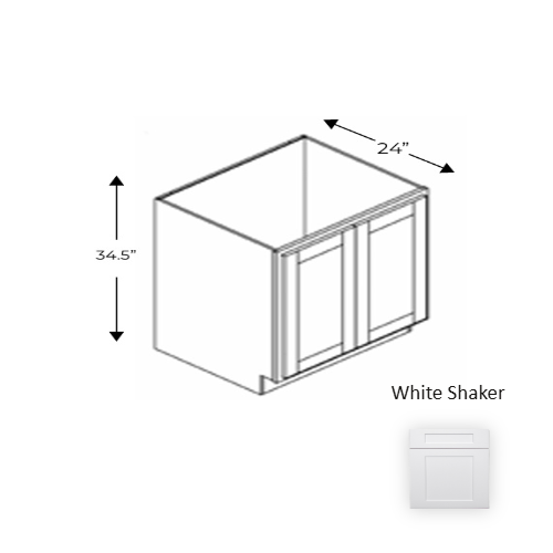 Framed Shaker Premium Wood White Shaker Base Cabinet Natural clear coat 1
