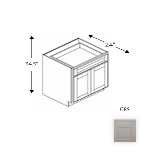Framed Shaker Premium Wood Grey Shaker Base Cabinet Natural clear coat 1