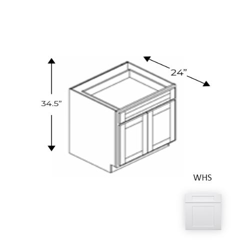 Framed Shaker Premium Wood White Shaker Base Cabinet Natural clear coat 1