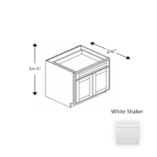 Framed Shaker Premium Wood White Shaker Base Cabinet Natural clear coat 1