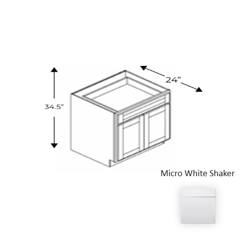 Framed Shaker Premium Wood Micro White Shaker Base Cabinet Natural clear coat 1