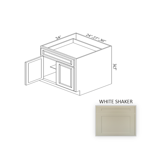 B30 Wood White Shaker Base Cabinet White Shaker 1