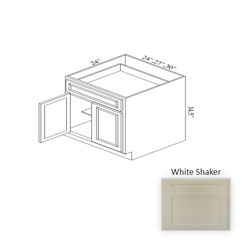 B30 Wood White Shaker Base Cabinet White Shaker 1