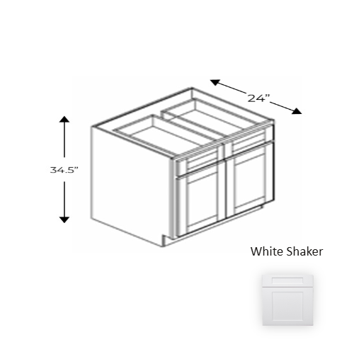Framed Shaker Premium Wood White Shaker Base Cabinet Natural clear coat 1