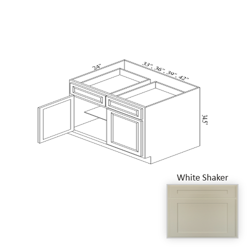 B39 Wood White Shaker Base Cabinet White Shaker 1