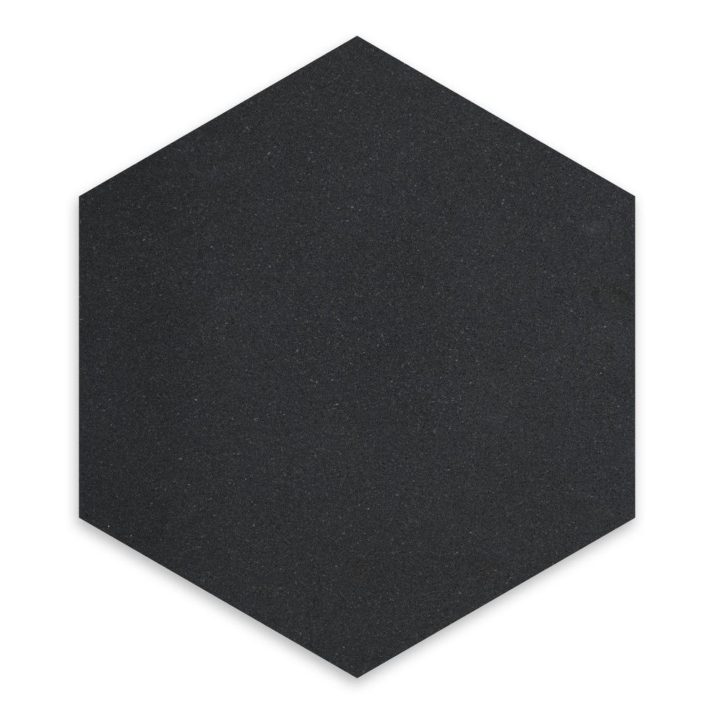 Basalt Dark Hexagon Basalt Tile - Honed