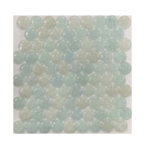 Full Sheet Sample - Artesano Reciclado Pompas Bayou Penny Round Marble Mosaic - 11" x 11.4" x 3/8" Glossy