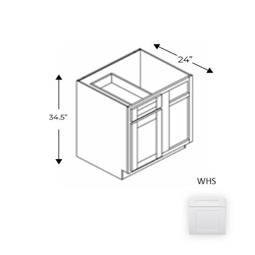 Framed Shaker Premium Wood White Shaker Base Cabinet Natural clear coat 1