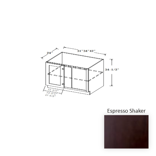 Sterfic SKU - VSB3621DR-ON. Oak. 36" x 34.5" Bathroom Vanity
