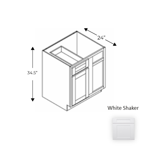 Framed Shaker Premium Wood White Shaker Base Cabinet Natural clear coat 1