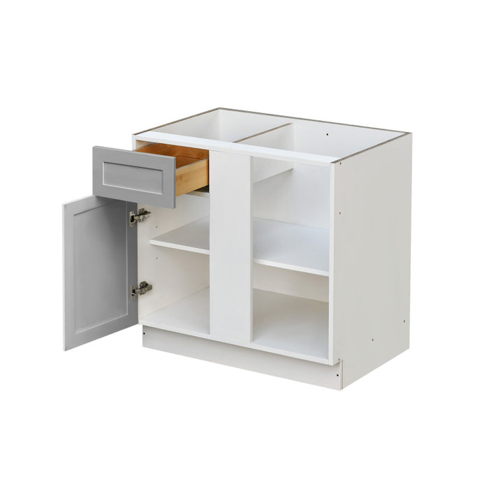 Mallorca Dolphin Gray Wood Blind Corner Base Cabinet 2