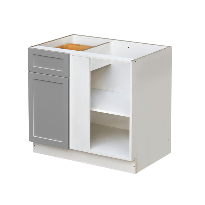 Mallorca Dolphin Gray Wood Blind Corner Base Cabinet 1
