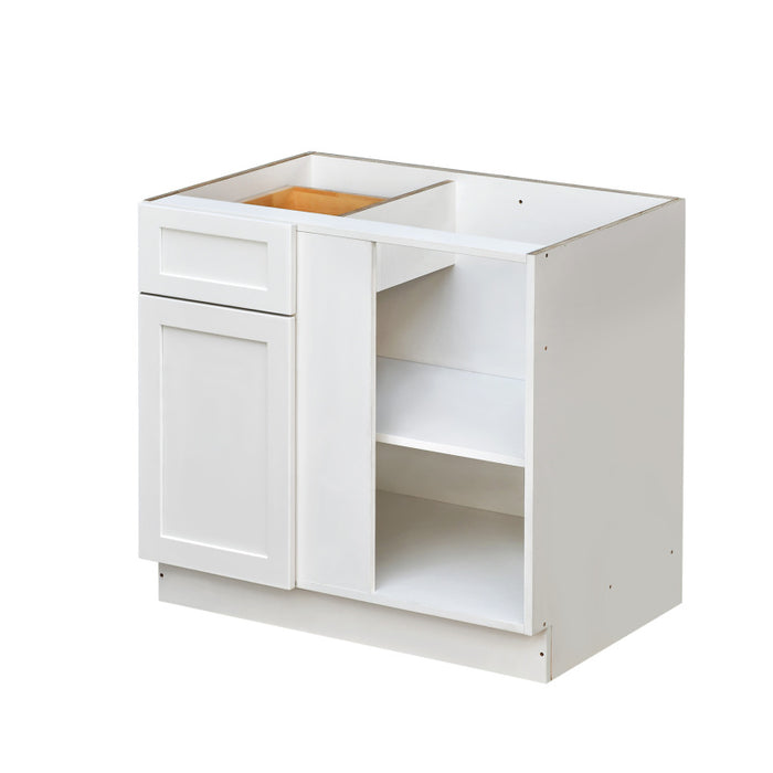 Mallorca White Wood Blind Corner Base Cabinet 1
