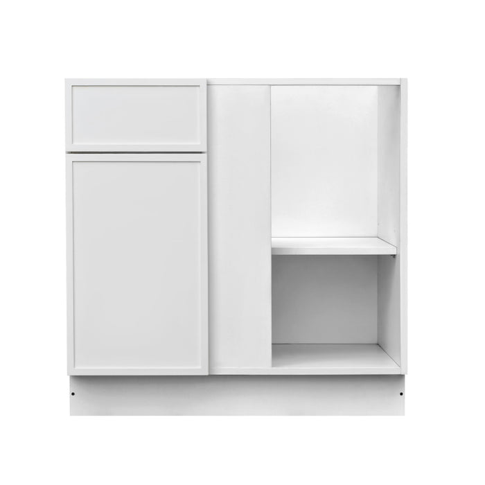 Shady White Wood Blind Corner Base Cabinet 3