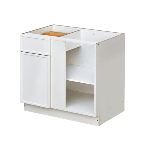 Shady White Wood Blind Corner Base Cabinet 1