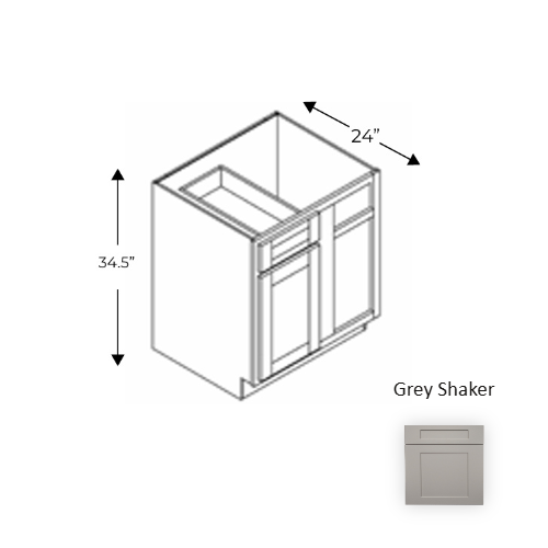 Framed Shaker Premium Wood Grey Shaker Base Cabinet Natural clear coat 1