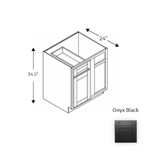 Framed Shaker Signature Wood Onyx Black Base Cabinet Natural clear coat 1