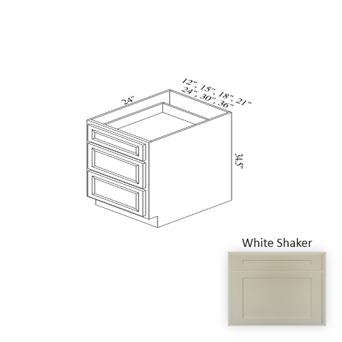 BD18 Wood White Shaker Base Cabinet White Shaker 1