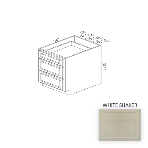BD24 Wood White Shaker Base Cabinet White Shaker 1