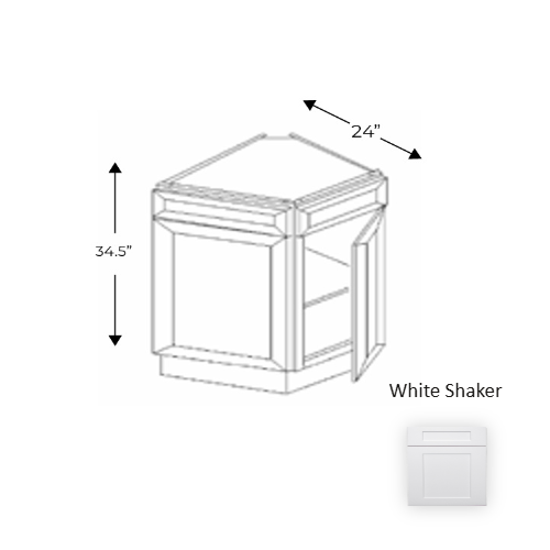 Framed Shaker Premium Wood White Shaker Base Cabinet Natural clear coat 1
