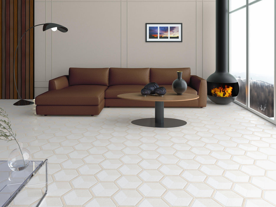 Avant Hexagon Porcelain Bristol Beige Tile Matte 3