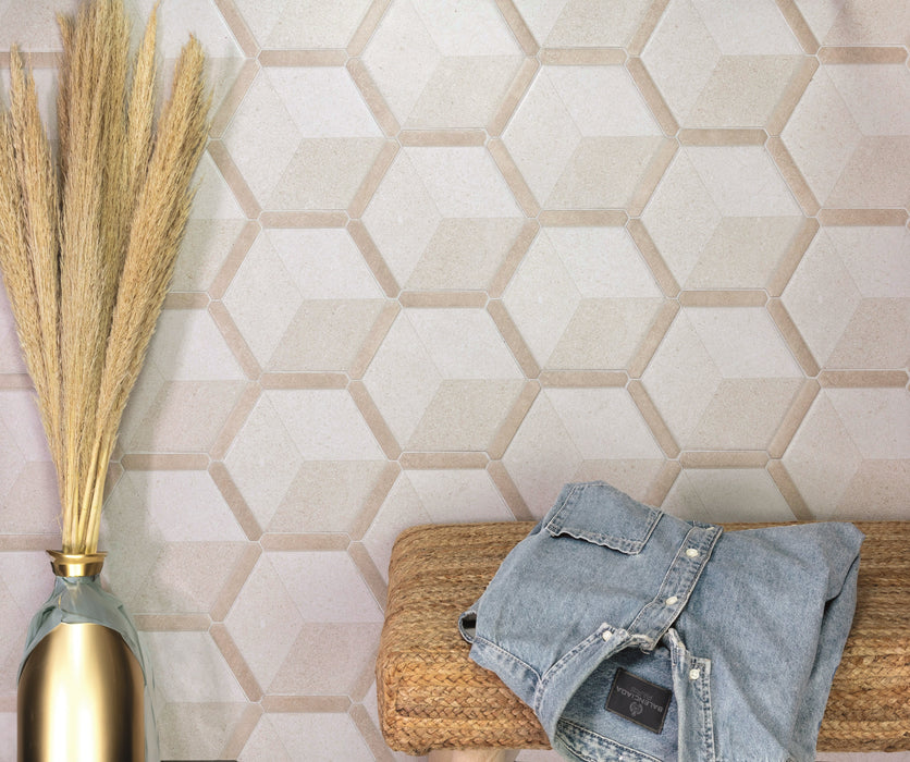 Avant Hexagon Porcelain Bristol Beige Tile Matte 2