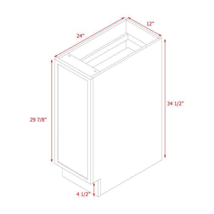 Shady White Wood Pull Out Base Cabinet 4