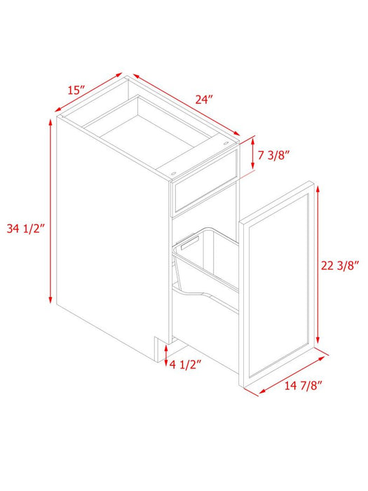Shady Oak Wood Trash Can Base Cabinet 4