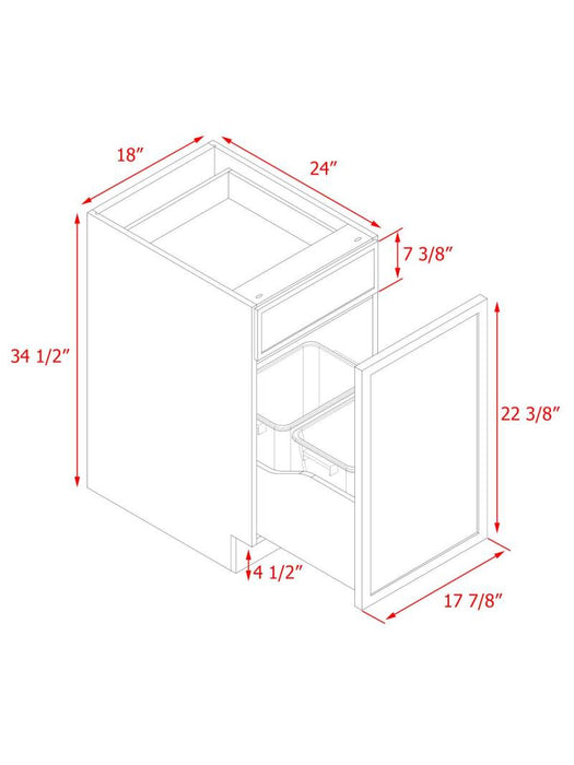 Shady Oak Wood Trash Can Base Cabinet 4