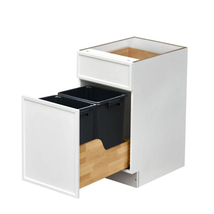 Shady White Wood Trash Can Base Cabinet 2