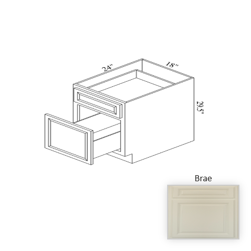 BTC18 Wood Brae Trash Can Base Cabinet Brae 1