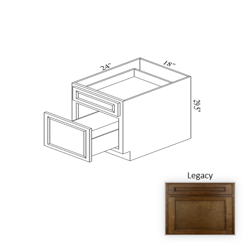 BTC18 Wood Legacy Trash Can Base Cabinet Legacy 1