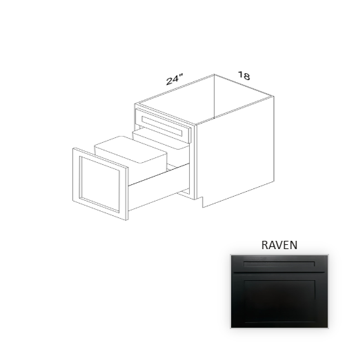 BTC18 Wood Raven Trash Can Base Cabinet Raven 1