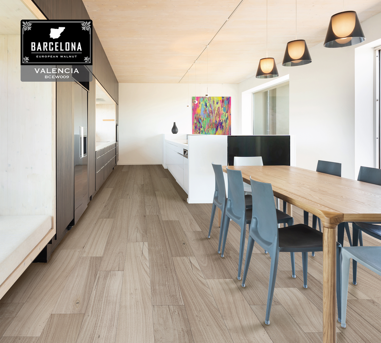 European Walnut Hardwood Valencia Engineered Hardwood UV Urethane 2