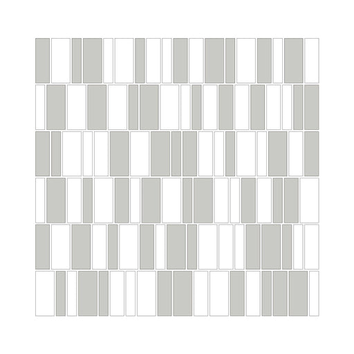Geometro Barcode Puzzle Matte Recycled Glass Mosaic - 11 3/4" x 12" x 1/4"