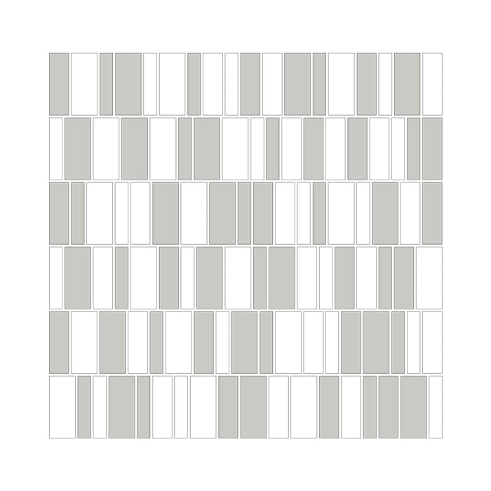 Geometro Barcode Puzzle Matte Recycled Glass Mosaic - 11 3/4" x 12" x 1/4"