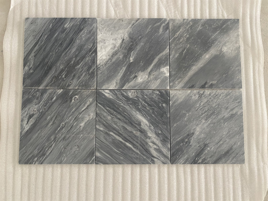 Bardiglio Nuvolato Marble Tile - 12" x 12" x 3/8" Matte