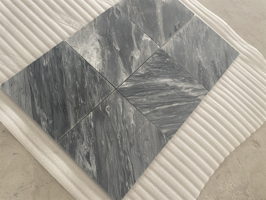 Bardiglio Nuvolato Marble Tile - 12" x 12" Matte