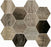 Full Sheet Sample - Barn Wood Grey Hexagon Porcelain Mosaic - 12" x 14" x 10.5 MM Matte