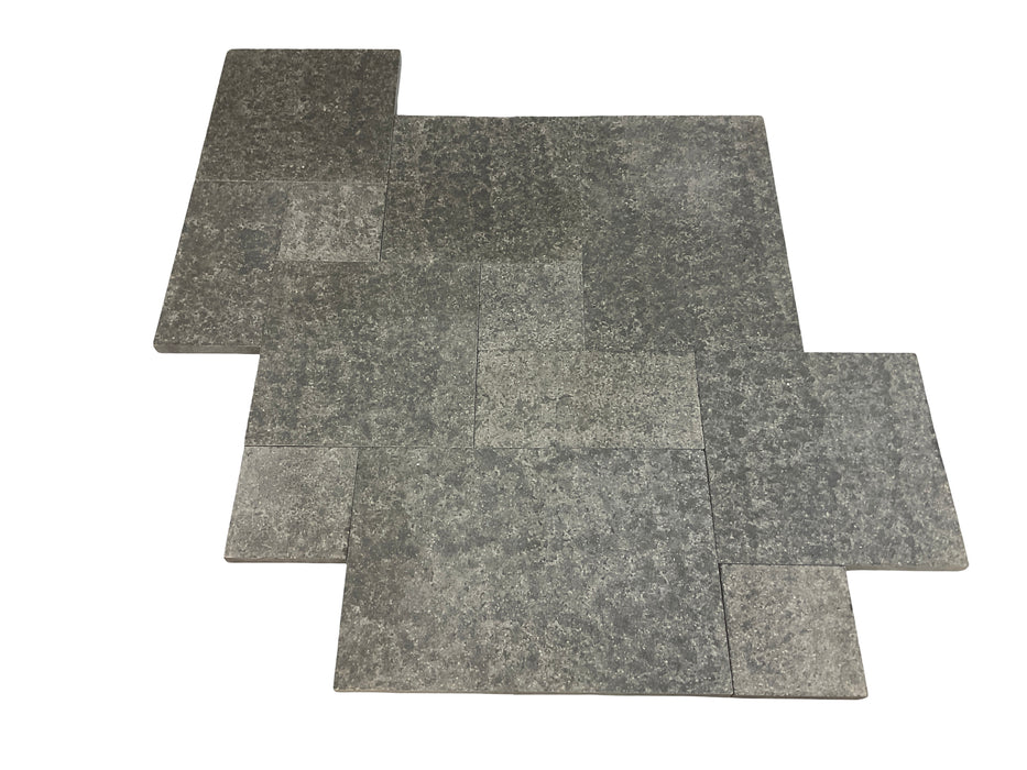 Basalt Dark Flamed & Tumbled Basalt Paver Versailles Pattern - Various Sizes x 3 CM