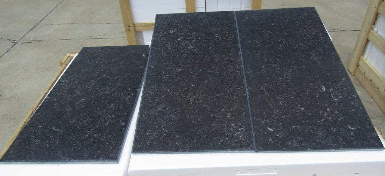 Belgian Blue Limestone Tile - 12" x 24" Brushed