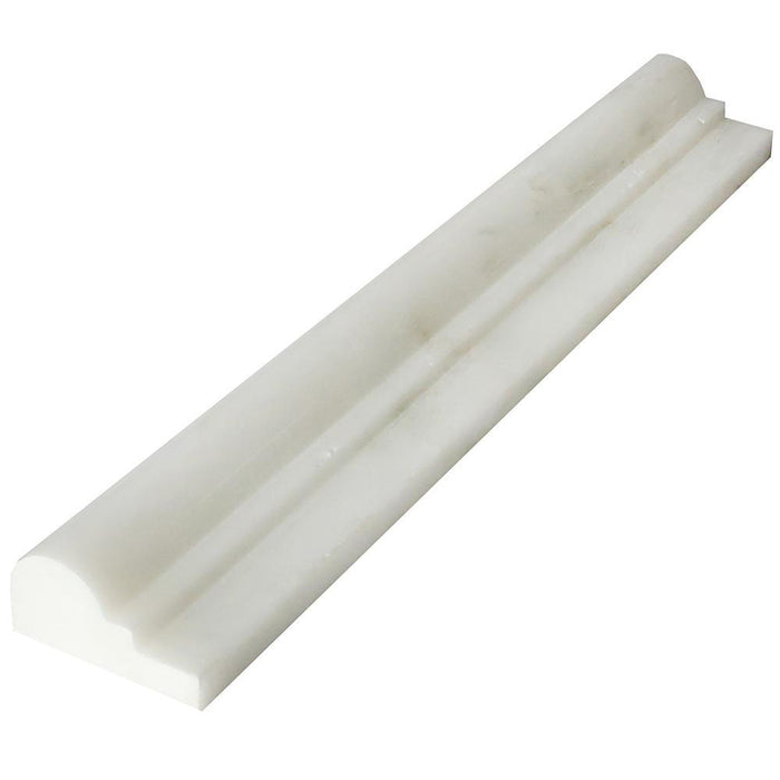 Full Liner Sample - Bianco Bello Marble Chair Rail - 2" x 12" x 3/4" Polished