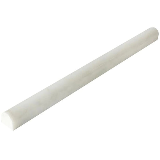 Full Liner Sample - Bianco Bello Marble Pencil - 0.5" x 12" x 3/4" Honed