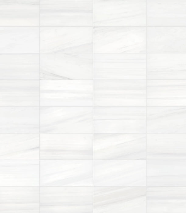 Bianco Dolomite Marble Tile - Honed 12" x 24"