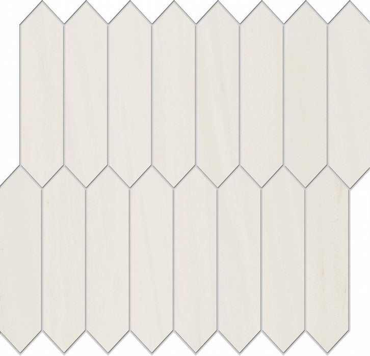 Full Sheet Sample - Biancospino Picket Fence Porcelain Mosaic - 10" x 11.5" x 9 MM Matte